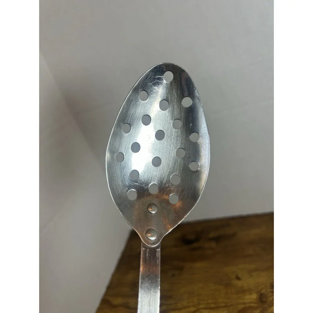 Vintage Floral Handle Slotted Spoon & Spreader Set Stainless Steel USA Mushroom